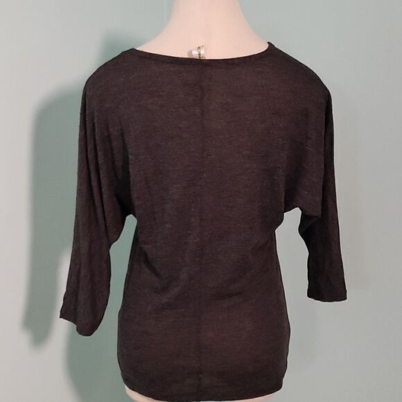 Decorated original small, gray with bling. 3/4 sleeves. Y2K - Picture 4 of 6